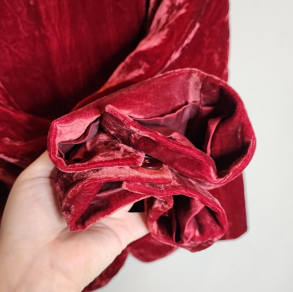 Lane Bryant Red Velvet Button Blazer Jacket Plus Size 24 - Picture 8 of 14